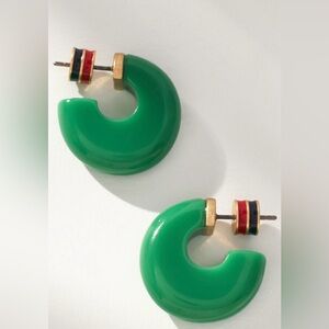 Clare V. Le Resin Hoop Earrings in Green